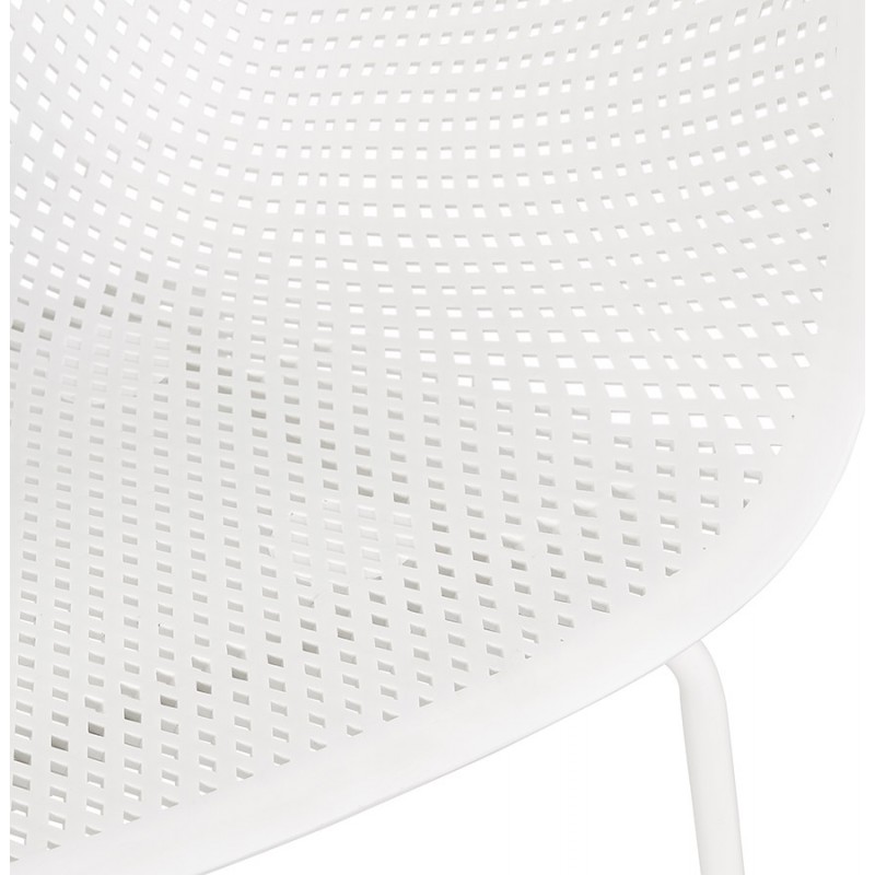 Chair with metal armrests Indoor-Outdoor white metal feet MACEO (white) - image 62823