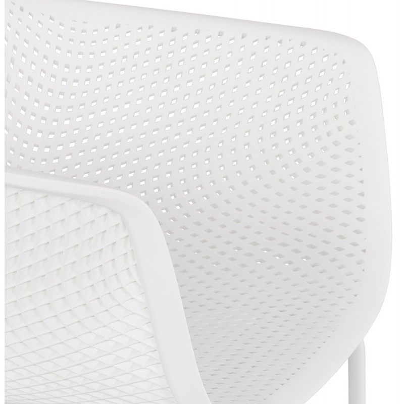 Chaise avec accoudoirs en métal Intérieur-Extérieur pieds métal blancs MACEO (blanc) - image 62824