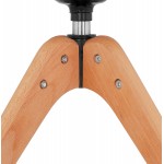 Silla con brazos en tela de pie de madera natural STANIS (negro)