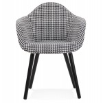 Chair with fabric armrests and black wooden legs RANY (houndsfoot)