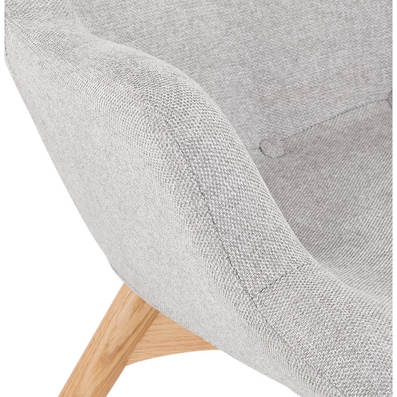 Ear armchair in fabric feet natural wood RHYS (gray) - image 62965