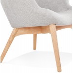 Ear armchair in fabric feet natural wood RHYS (gray)