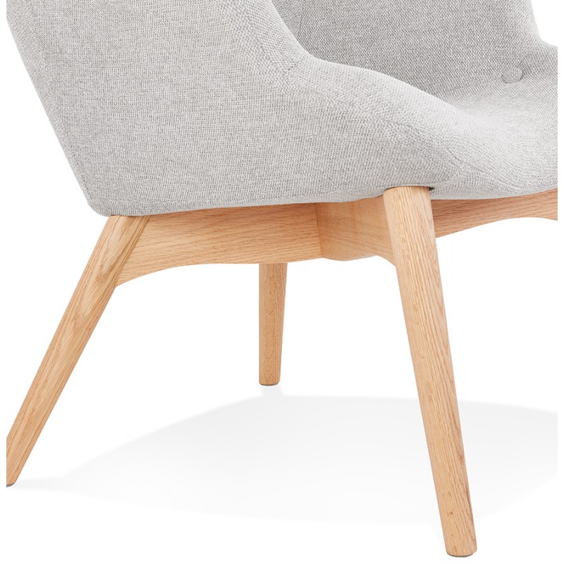 Ear armchair in fabric feet natural wood RHYS (gray) - image 62967