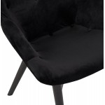 Velvet armchair feet black wood EMRYS (black)