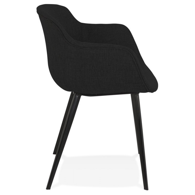 Chair with armrests in black metal feet metal ORIS (black) - image 63013