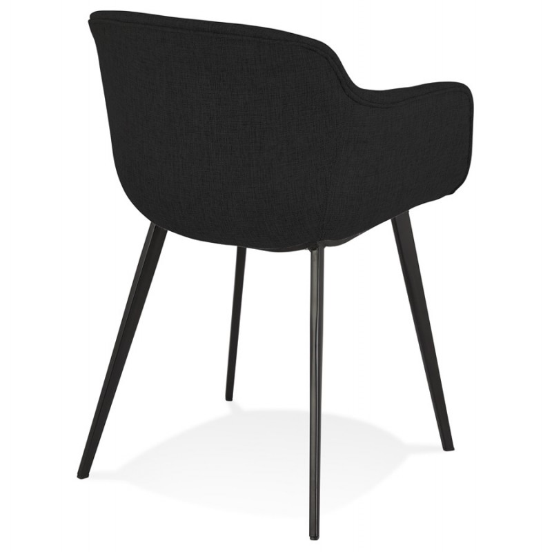Chaise avec accoudoirs en tissu pieds métal noir ORIS (noir) - image 63014