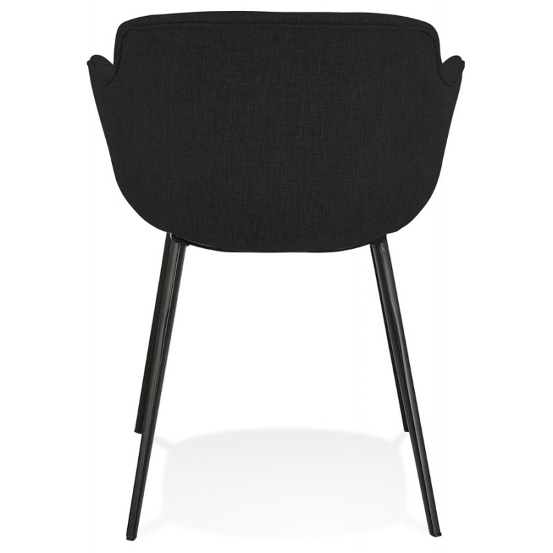 Chaise avec accoudoirs en tissu pieds métal noir ORIS (noir) - image 63015