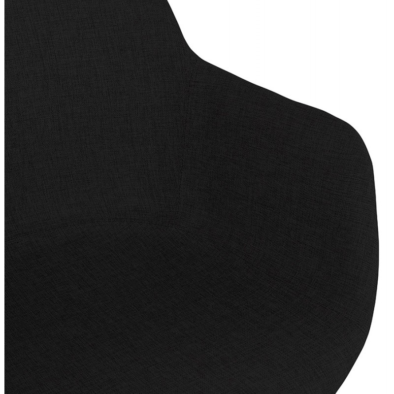 Chaise avec accoudoirs en tissu pieds métal noir ORIS (noir) - image 63017
