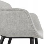 Chair with armrests in black metal feet ORIS (grey)
