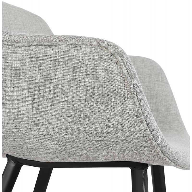 Chaise avec accoudoirs en tissu pieds métal noir ORIS (gris) - image 63029