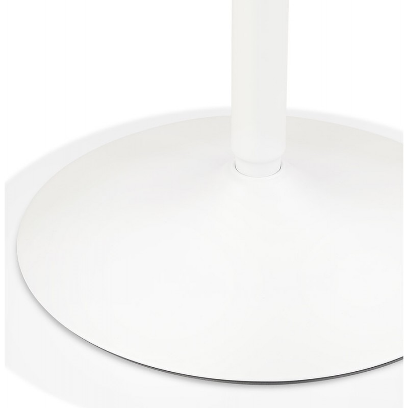 High round wooden top table and white metal leg NIELS (Ø 60 cm) (white) - image 63092