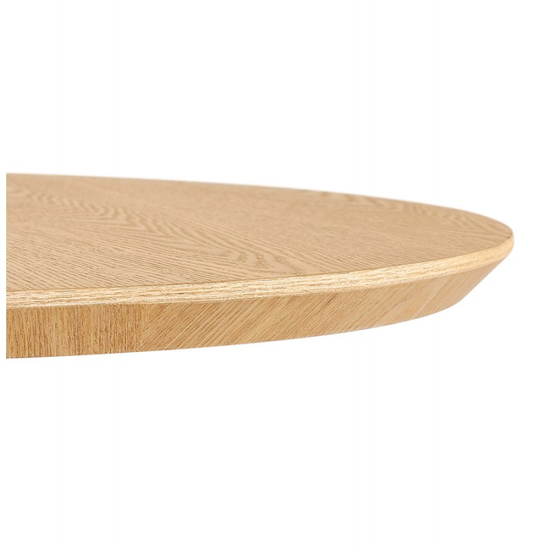 Tavolo alto rotondo in legno e gamba in metallo nero ELVAN (Ø 60 cm) (naturale) - image 63097
