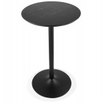 Table haute plateau rond en bois et pied en métal noir ELVAN (Ø 60 cm) (noir)