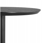 High round wooden top table and black metal leg ELVAN (Ø 60 cm) (black)
