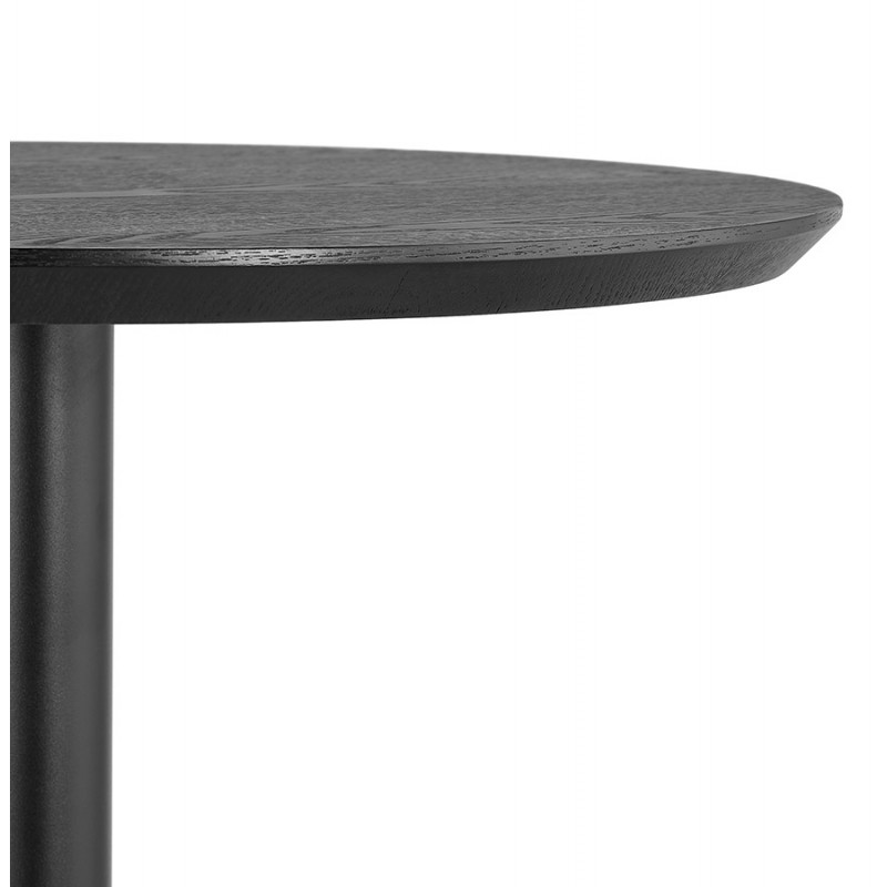 Hoher runder Holztisch und schwarzes Metallbein ELVAN (Ø 60 cm) (schwarz) - image 63104