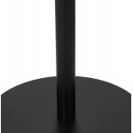 Table haute plateau rond en pierre effet marbre et pied en métal noir OLAF (Ø 60 cm) (noir)