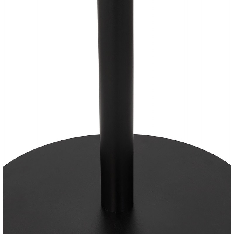 Table haute plateau rond en pierre effet marbre et pied en métal noir OLAF (Ø 60 cm) (noir) - image 63131