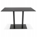 High wooden table rectangular top and black cast iron foot (160x80 cm) ARISTIDE (black)