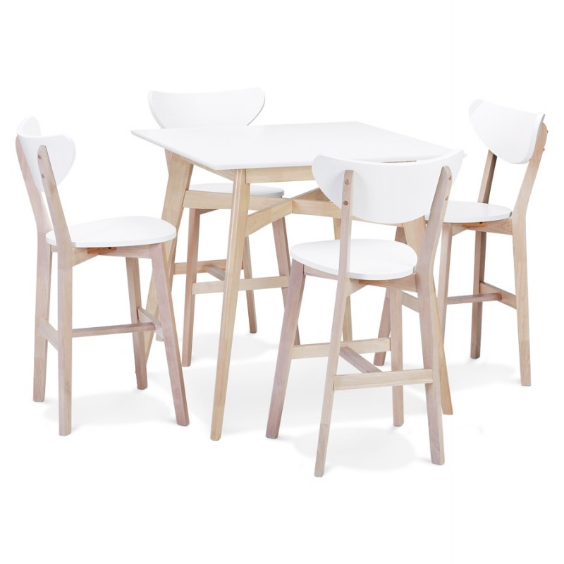 Table haute en bois et plateau carré (90x90 cm) NIMROD (blanc) - image 63200