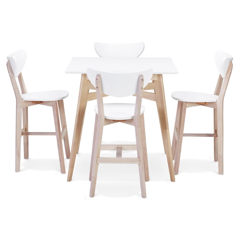 Tavolo alto in legno e piano quadrato (90x90 cm) NIMROD (bianco) - image 63201
