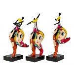 Set de 3 estatuas decorativas de resina SISTER (H50 cm) (multicolor)