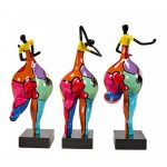 Set de 3 estatuas decorativas de resina SISTER (H50 cm) (multicolor)