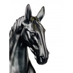 Decorative CHEVAL design statue in fiberglass (H180 x W69 cm) (black)