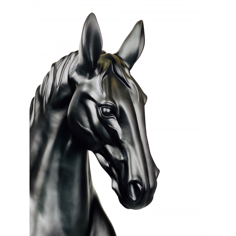 Decorative CHEVAL design statue in fiberglass (H180 x W69 cm) (black) - image 63302