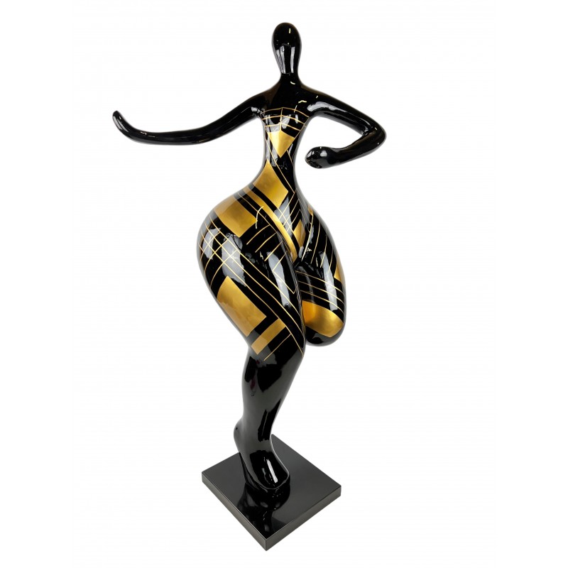 Statue décorative design DANSEUSE en résine (H140 x L60 cm) (noir, doré) - image 63330