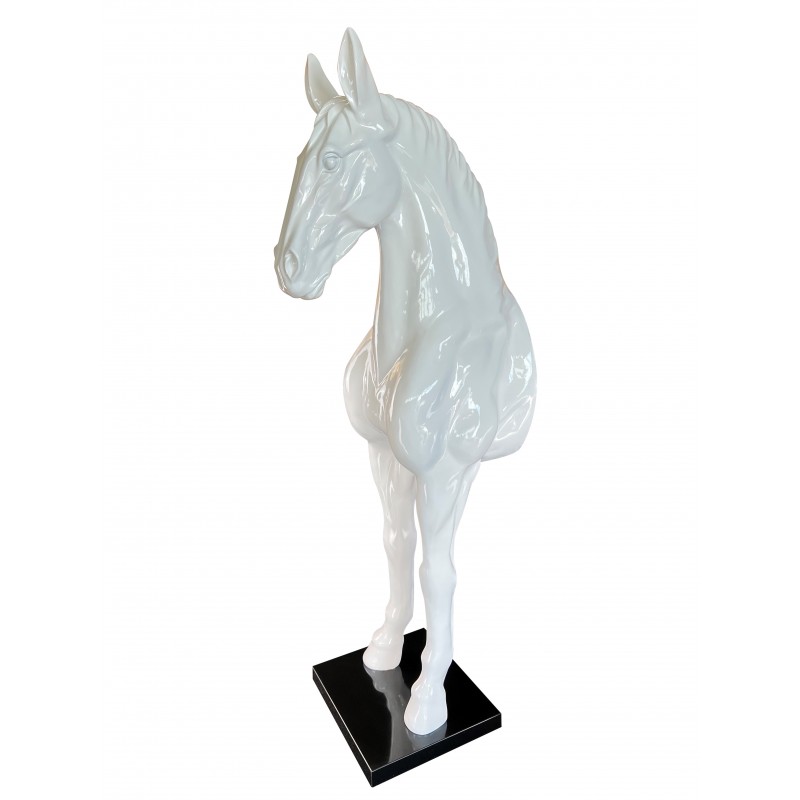 Statue décorative design CHEVAL en fibre de verre (H180 x L69 cm) (blanc) - image 63361
