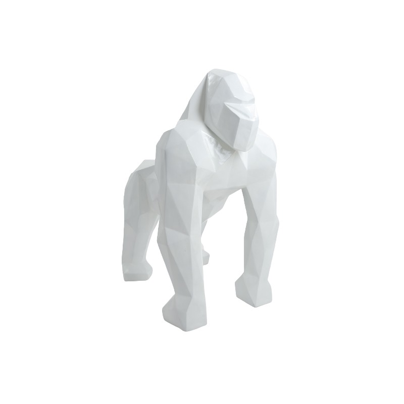GORILLE ORIGAMI decorative design statue in fiberglass (H130 x W110 cm) (white) - image 63381