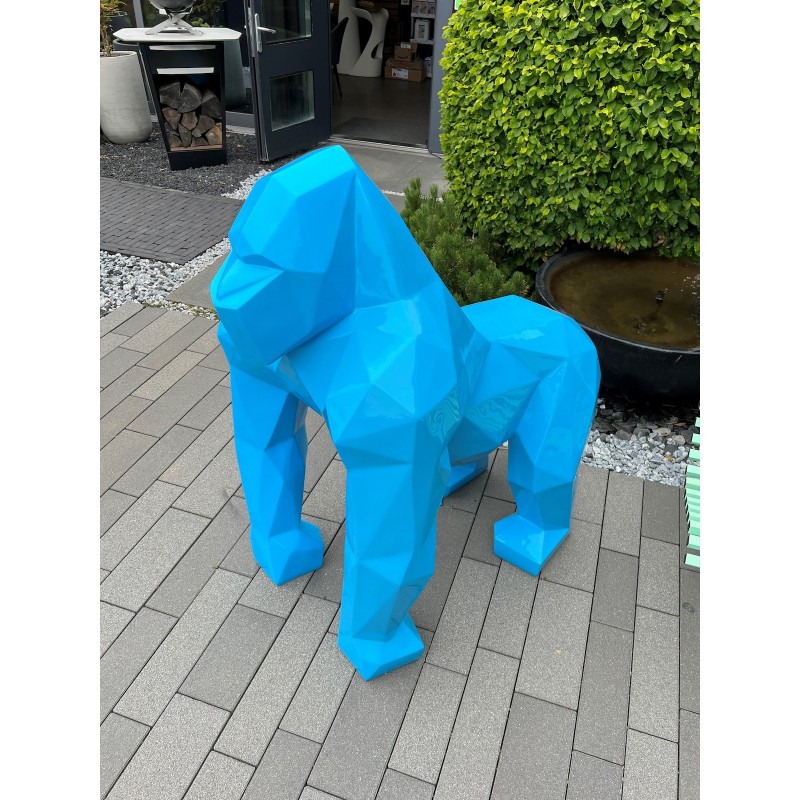 GORILLE ORIGAMI decorative design statue in fiberglass (H130 x W110 cm) (blue) - image 63388